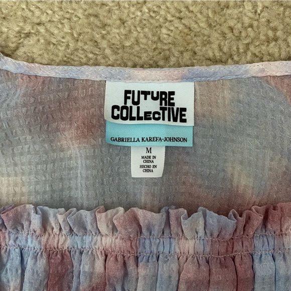 Target Future Collective Medium Blue Purple Dye Blouse - Picture 4 of 6